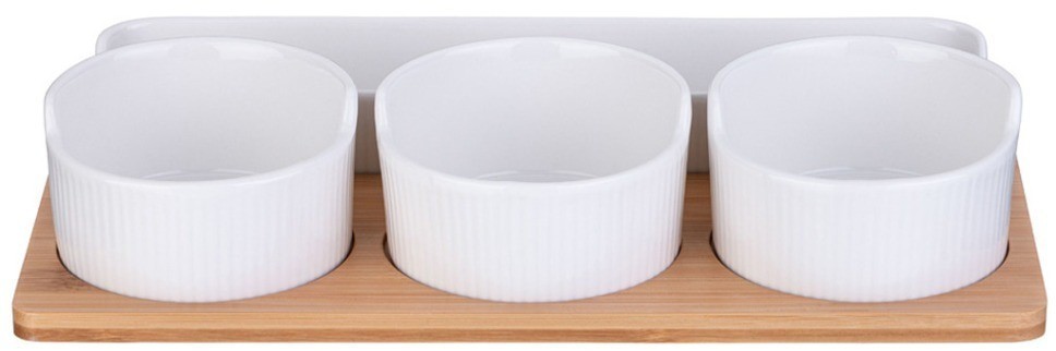 Менажница 4 секции lefard "native" 26,5 см на дерев. подставке (587-180)