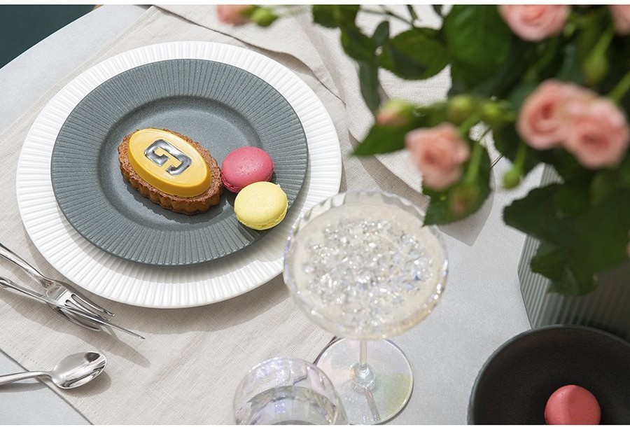 Набор обеденных тарелок soft ripples, D27 см, белые, 2 шт. (73511)