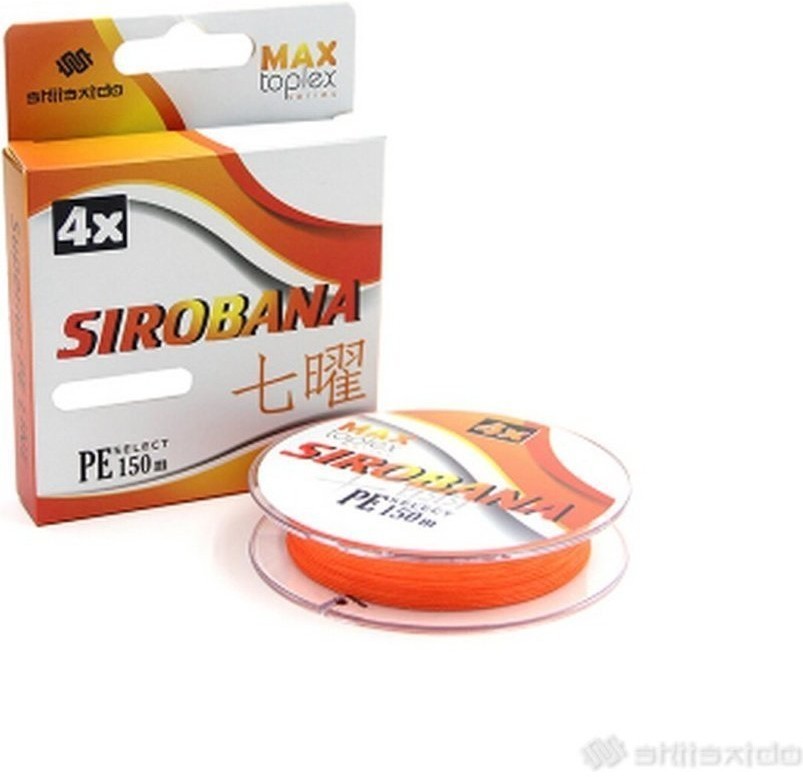 Шнур плетеный Shii Saido Sirobana 4X, 150 м, 0,405 мм, до 20,39 кг, orange SBLS150-4X-41OR (71024)