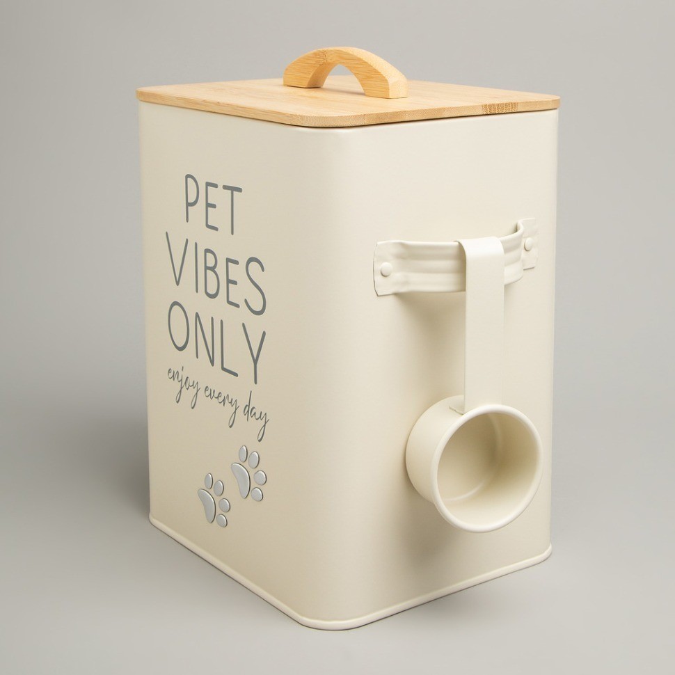 Банка agness для хранения корма с мерной ложкой, 18х15,5х23 см, 6,3л (790-395)