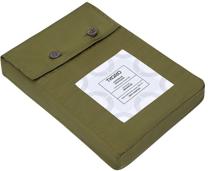 Простыня на резинке из премиального сатина светло-серого цвета из коллекции essential,  160х200х30 с (79849)