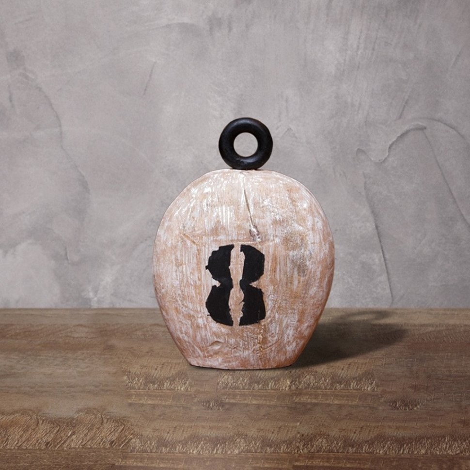 Декор гиря FO-1540B, MANGO WOOD AND IRON, Antique white, ROOMERS FURNITURE