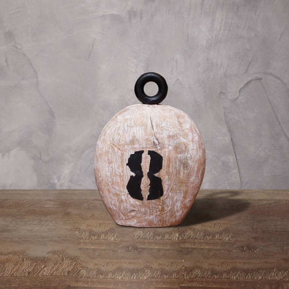 Декор гиря FO-1540B, MANGO WOOD AND IRON, Antique white, ROOMERS FURNITURE