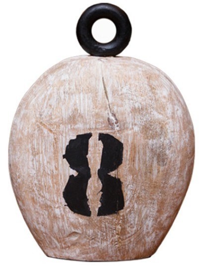 Декор гиря FO-1540B, MANGO WOOD AND IRON, Antique white, ROOMERS FURNITURE