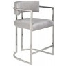 Стул полубарный велюр серый/хром 52*55*91см (TT-00011550)