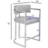 Стул полубарный велюр серый/хром 52*55*91см (TT-00011550)