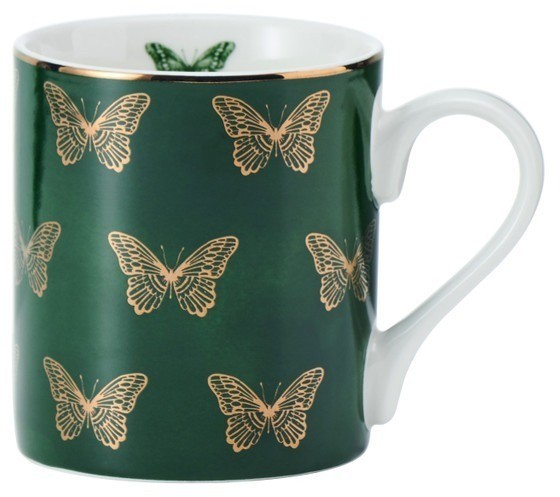 Кружка фарфоровая Butterflies Mikasa GREEN 280 мл MKCANBFLIES