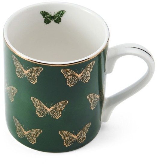 Кружка фарфоровая Butterflies Mikasa GREEN 280 мл MKCANBFLIES
