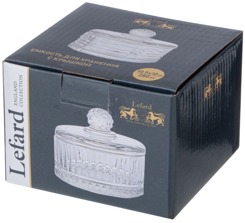 Емкость для хранения lefard с крышкой "diamant" 10,5*10 см, 280 мл (691-086)
