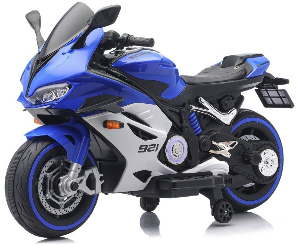 Детский электромотоцикл Ducati (12V, EVA, ручка газа, спидометр) (FT-921-BLUE-WHITE)
