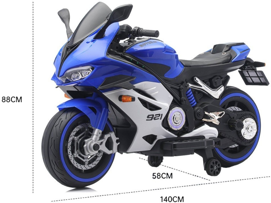 Детский электромотоцикл Ducati (12V, EVA, ручка газа, спидометр) (FT-921-BLUE-WHITE)