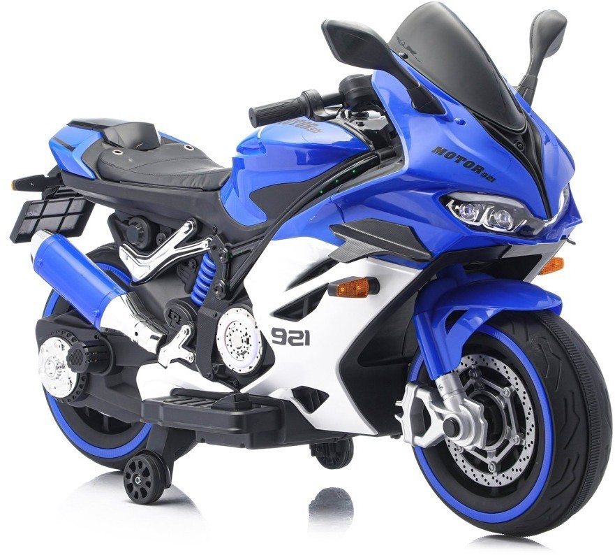Детский электромотоцикл Ducati (12V, EVA, ручка газа, спидометр) (FT-921-BLUE-WHITE)