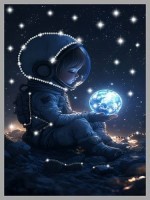 Картина Звёздное дитя с кристаллами Swarovski (3350)