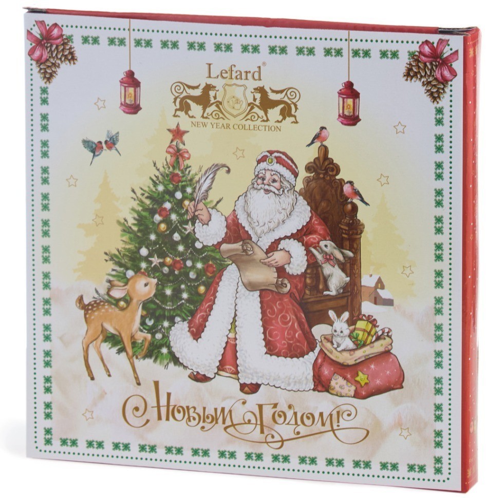 Тарелка закусочная lefard "дед мороз" 20,5 см красная (85-1720)