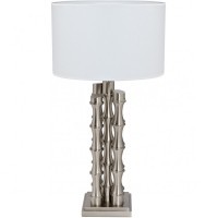 Лампа наст.Bamboo плафон белый, сатин.никель 45*h90см (TT-00007583)