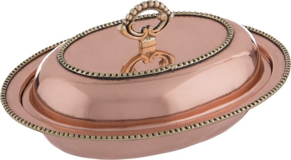 Блюдо овальное с крышкой медь 25*20*12 см. Arti-M (878-220)