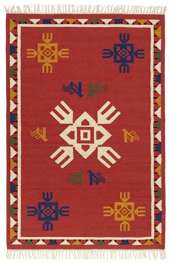 Ковер из шерсти по мотивам чувашских орнаментов из коллекции cultural heritage, 120х180 см (78521)