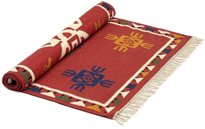 Ковер из шерсти по мотивам чувашских орнаментов из коллекции cultural heritage, 120х180 см (78521)