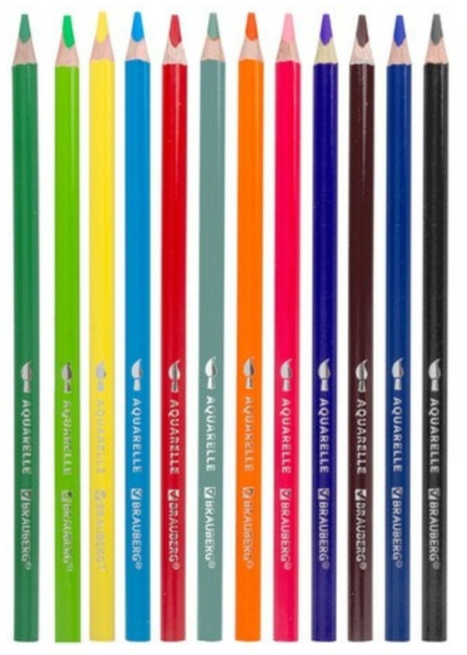 Карандаши цветные акварельные Aquarell 12 цветов 4 мм 181671 (4) (86094)