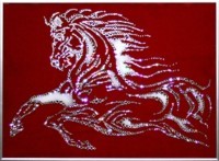 Картина Конь огонь с кристаллами Swarovski (1178)