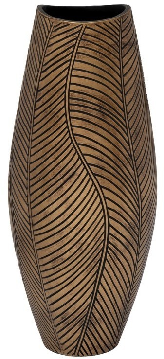 Кашпо коричневое с золотом d22*54см (TT-00011761)