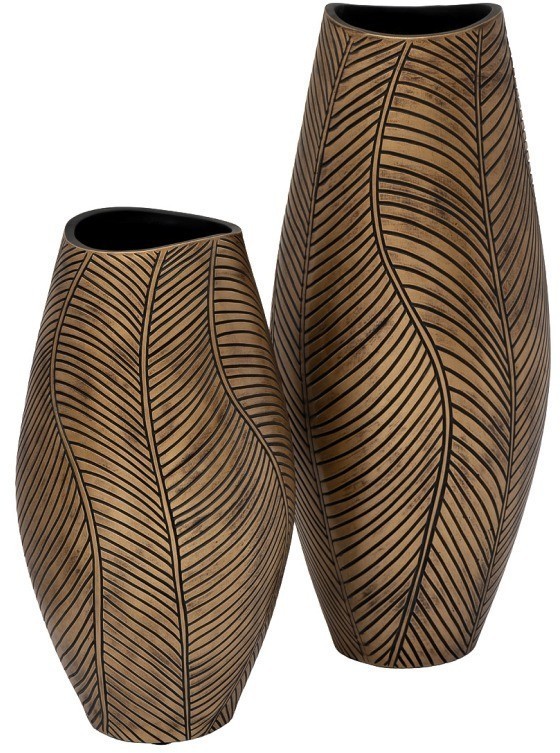 Кашпо коричневое с золотом d22*54см (TT-00011761)