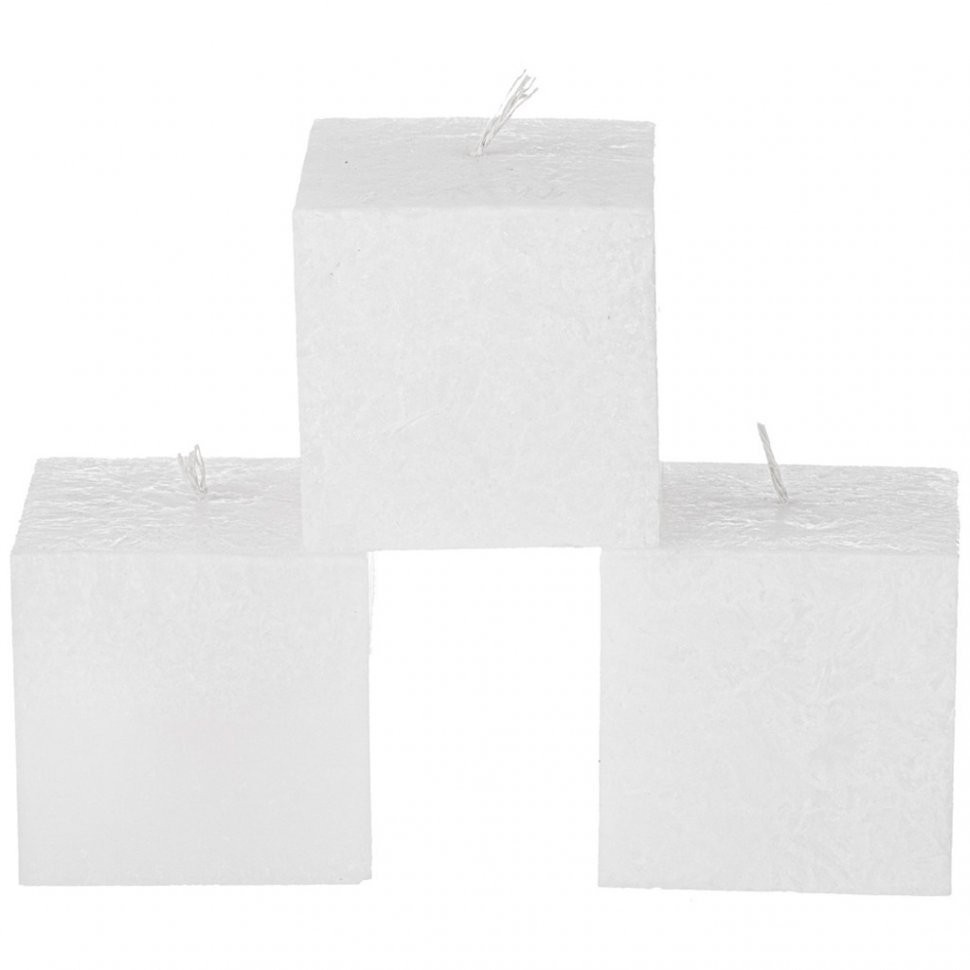 Набор свечей bronco стеариновых ароматизированных белых 3шт. (1шт.- 5,5*5,5 см) Bronco (315-270)