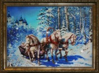 Картина Тройка малая с кристаллами Swarovski (1404)