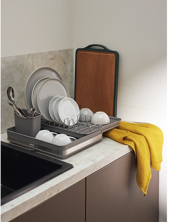 Сушилка для посуды atle раздвижная большая, серая (75755)