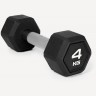 Гантель гексагональная STARFIT DB-301PRO 4 кг, обрезиненная, черный (2115108)