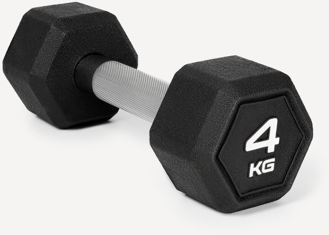 Гантель гексагональная STARFIT DB-301PRO 4 кг, обрезиненная, черный (2115108)