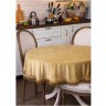 Скатерть круглая "роскошь" d160 см, 100% п/э, кисти,св.золото, велюр SANTALINO (850-880-29)
