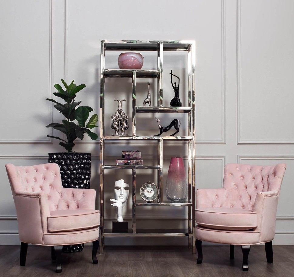 Стеллаж серебристый/темн.ст. 80*35*180см (TT-00001194)