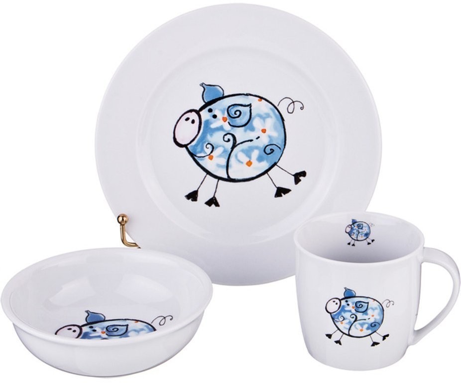Набор посуды на 1 персону 3 пр.:кружка 300мл+тарелка 21,5см + салатник 15см. DUBI (606-842)