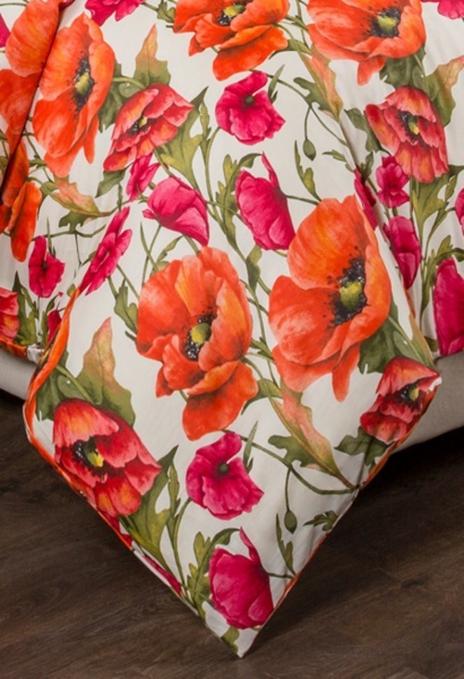 Пододеяльник 2-хсп  "маки" ,175х215, 100% хлопок, сатин. SANTALINO (984-206)