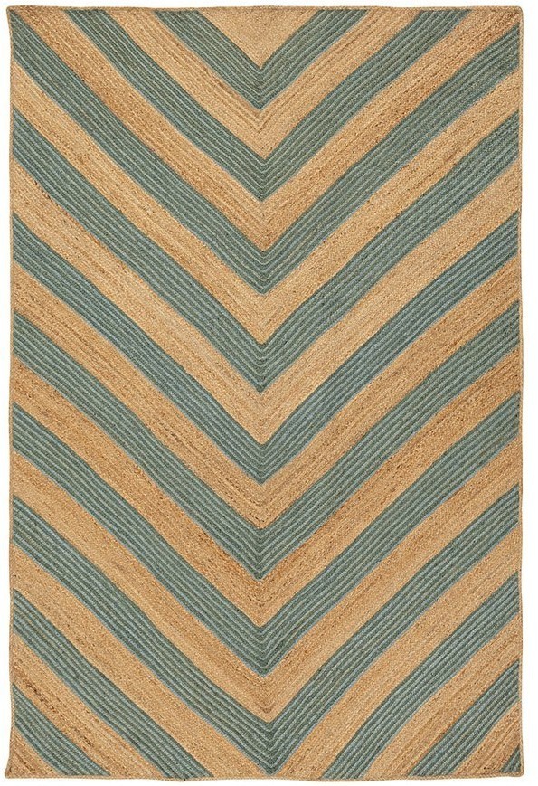 Ковер из джута с вставками зеленого цвета из коллекции ethnic, 200х300 см (74484)