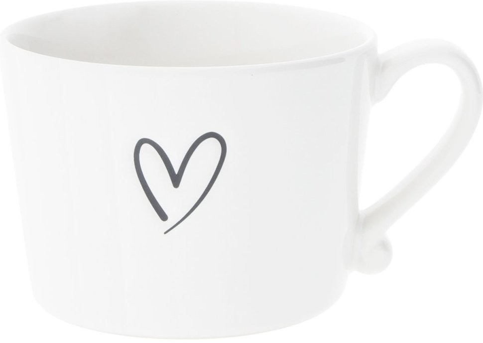 Bastion Collections Кружка White Нeart Black Debossed RJ/CUP 011 BL