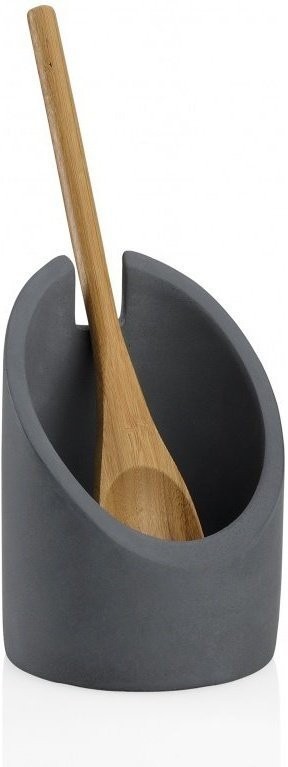 Andrea House Подставка с ложкой Stone Grey and Wood CC17159