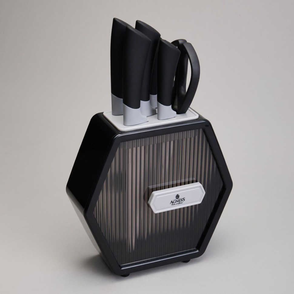 Набор ножей agness  на пластиковой подставке, 7 предметов (911-778)