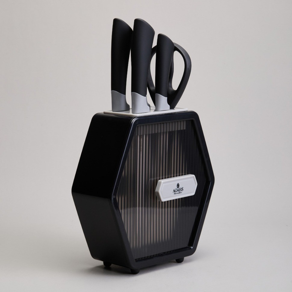 Набор ножей agness  на пластиковой подставке, 7 предметов (911-778)