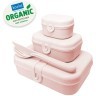 Набор ланч-боксов и столовых приборов pascal, organic, розовый, 3 шт. (67288)
