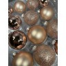 Набор стеклянных шаров 26 шт. розовое золото в коробке (86307)
