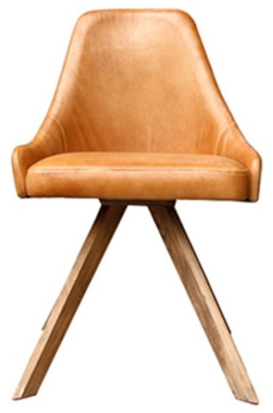 Стул BlossomChair1, дерево, кожа, Caramel Brown#66, ROOMERS FURNITURE