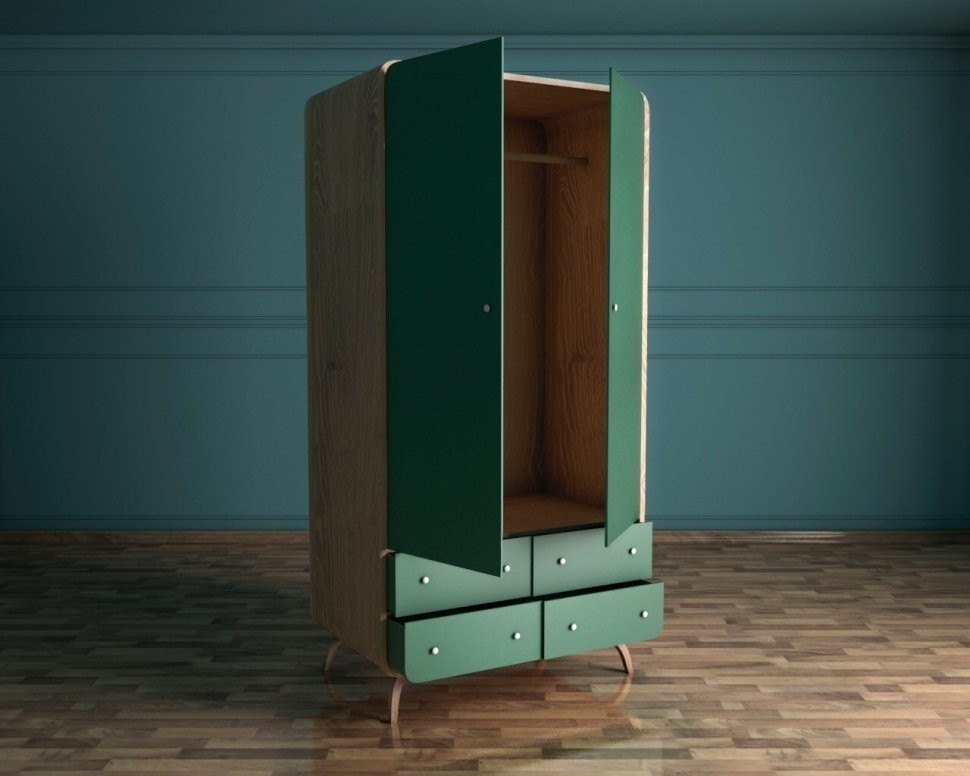 Шкаф в скандинавском стиле Ellipse с ящиками арт EL15G-ET