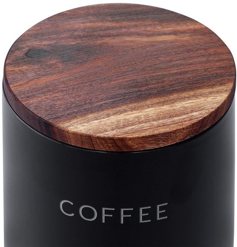 Банка керамическая для хранения кофе, 650 мл, черная (78749)