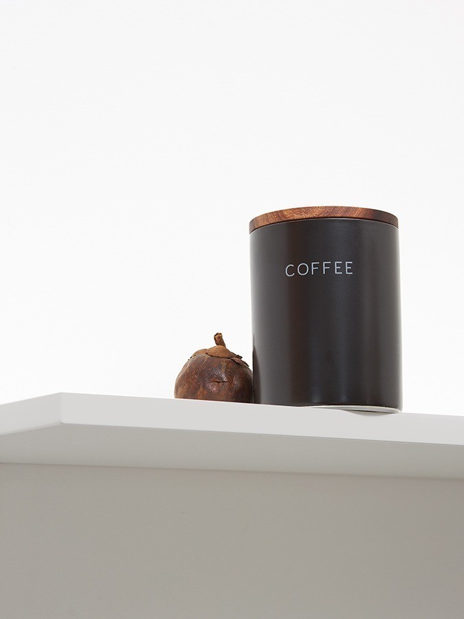 Банка керамическая для хранения кофе, 650 мл, черная (78749)