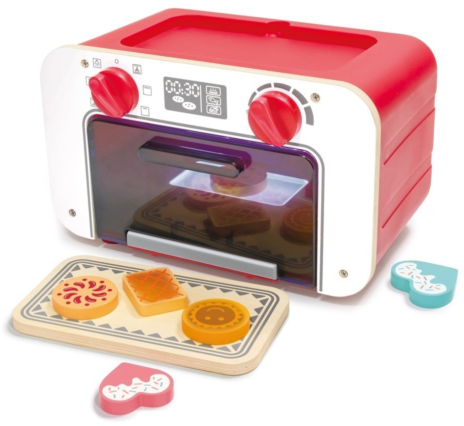 Детская игрушка кухня 3 в 1 (духовка, плита, набор еды) со светом, звуком и сменой цвета игрушечной выпечки (E3183_HP)