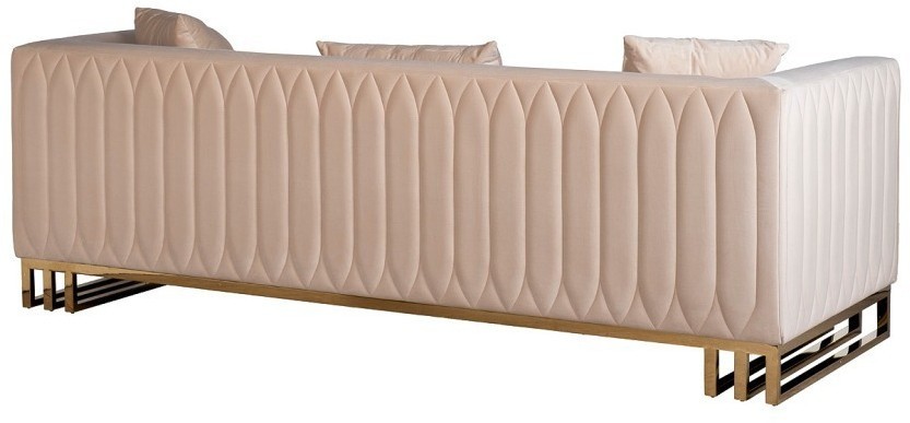 Диван Lucerne трехместный велюр бежевый 230*86*75см (TT-00012026)