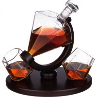 Набор для виски 3пр.: графин 750мл + 2 бокала 250мл на подставке Agness (250-122)