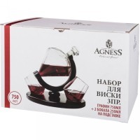 Набор для виски 3пр.: графин 750мл + 2 бокала 250мл на подставке Agness (250-122)